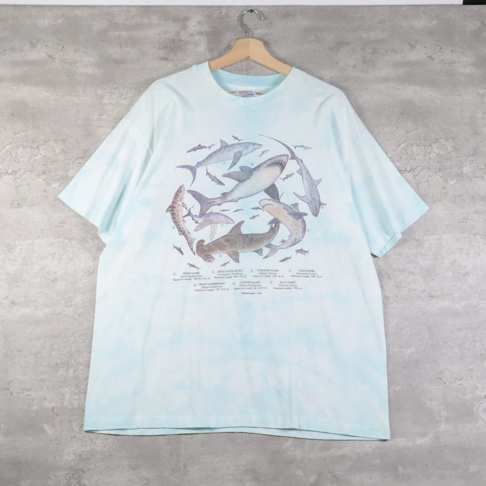 vintage hanes shark tee washed graphic mens xl